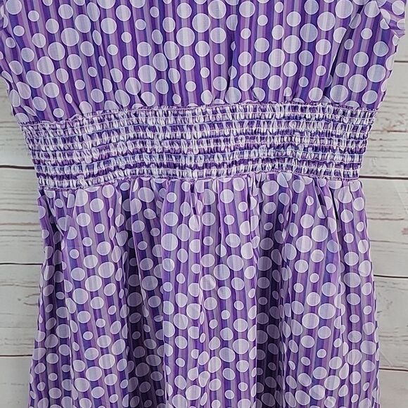 Coldwater Creek, Purple Polka Dot Dress- Size 12 - Picture 5 of 8